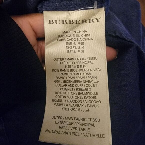 Burberry Britt 1/2 button detail blue nova check trim tunic top wmns size large - Picture 5 of 5